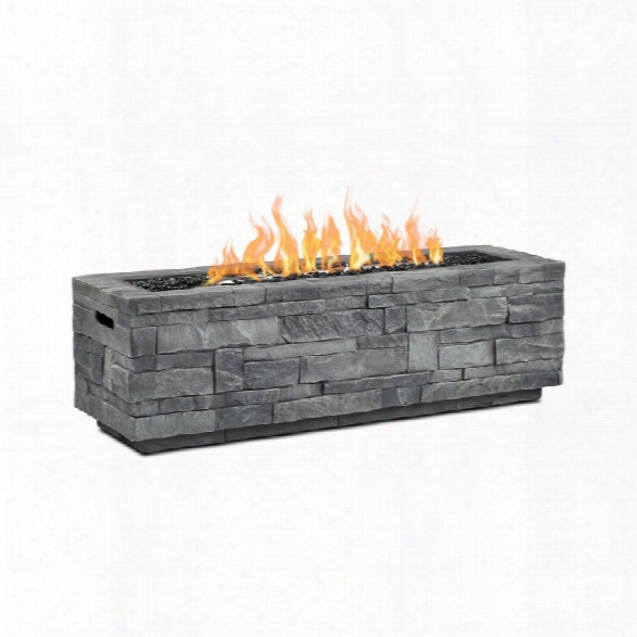 Real Flame Ledgestone Rectangle Propane Fire Table In Gray