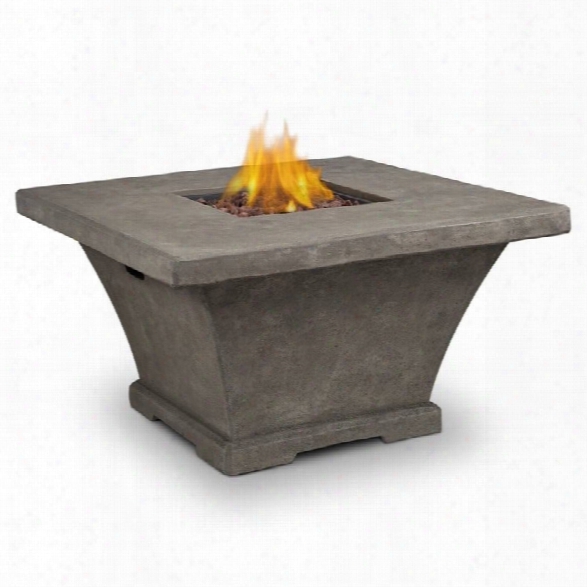 Real Flame Monaco Square Propane Fire Table In Glacier Gray