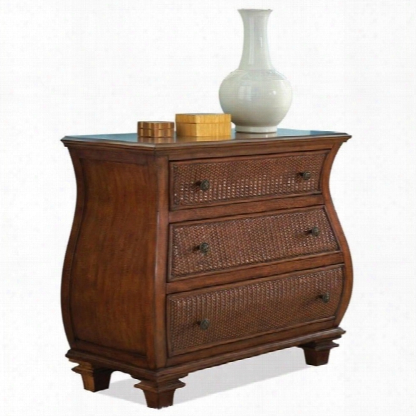 Riverside Furniture Windward Bay Bombe Accent Chest In Warm Rum