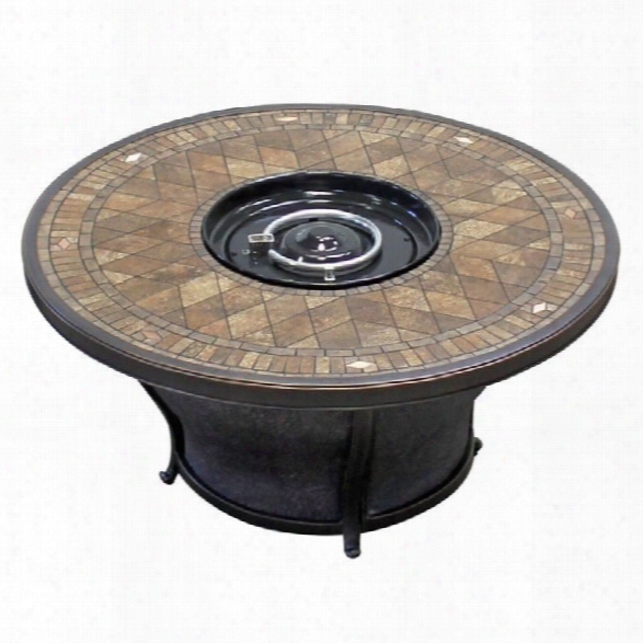 Tkc Balmoral 48 Round Gas Fire Pit Table In Porcelain Top