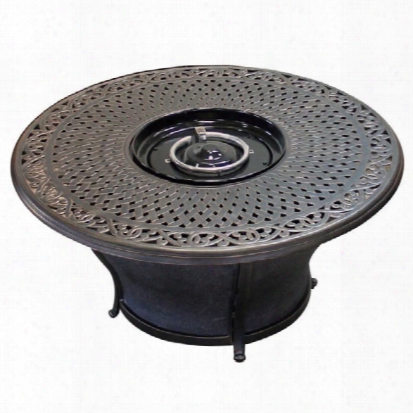 Tkc Charleston 48 Round Gas Fire Pit Table In Cast Top