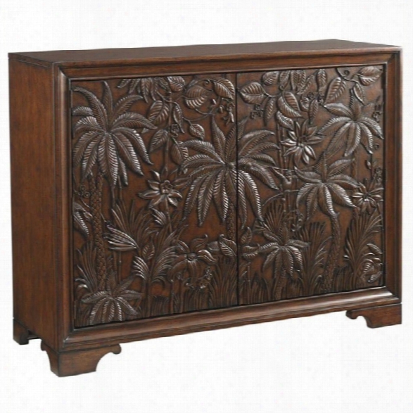 Tommy Bahama Home Landara Balboa Carved Door Accent Chest In Rich Tobacco
