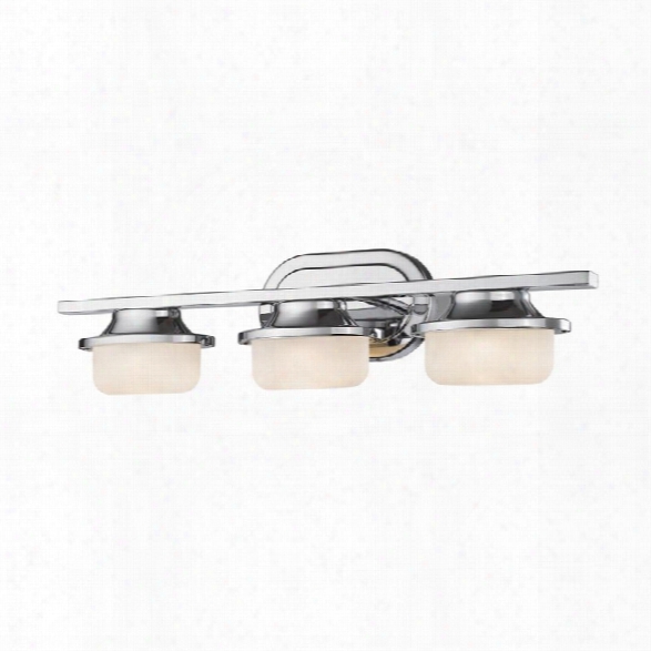 Z-lite Optum 3 Light Vanity Light In Matte Opal And Chrome