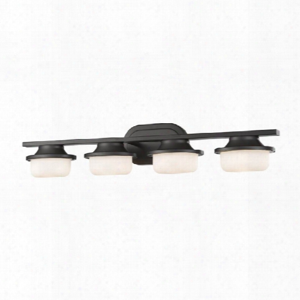 Z-lite Optum 4 Light Vanity Light In Matte Opal And Bronze