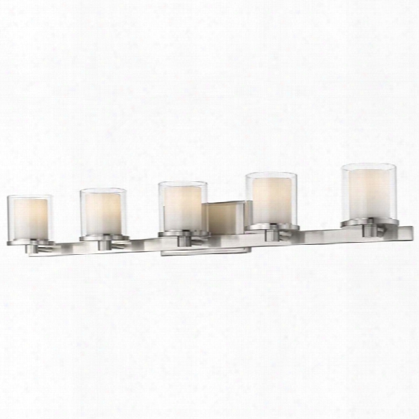 Z-lite Schema 5 Light Led Vanity Light In Brushed Nickel