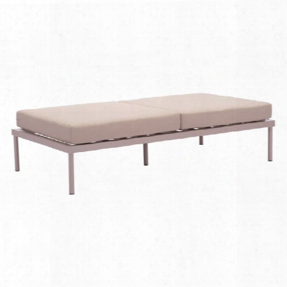 Zuo Glass Beach Outdoor Double Bench In Taupe