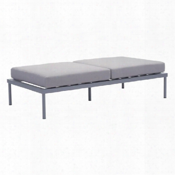 Zuo Sand Beach Outdoor Double Bench In Gray