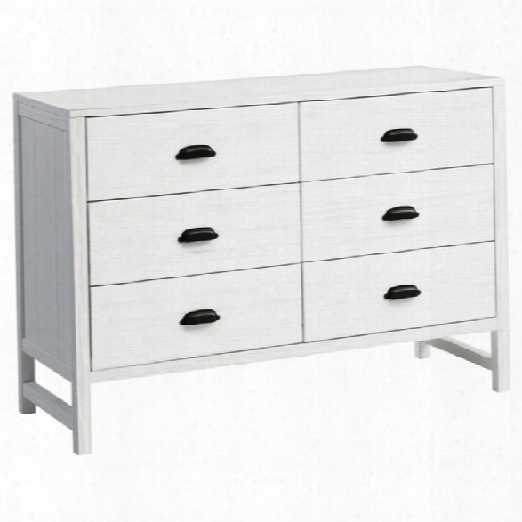 Davinci Fairway 6 Drawer Double Dresser Inrustic White