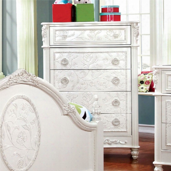 Furniture Of America Aneissa 5 Drawer Princess Chest In White