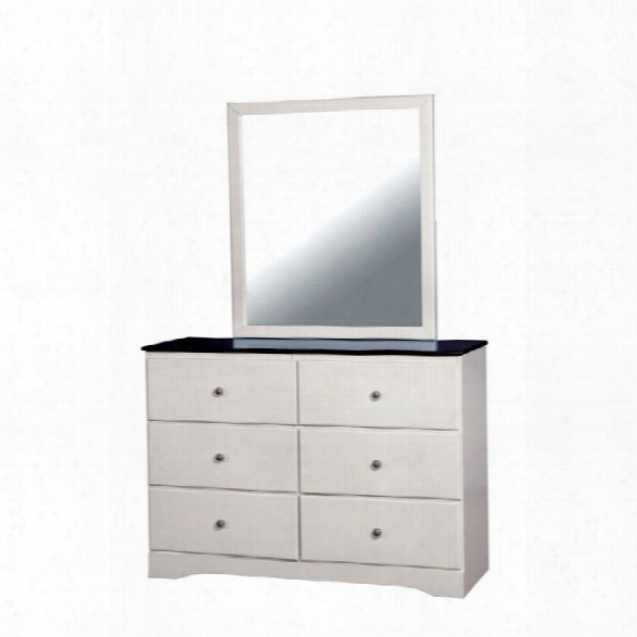 Furniture Of America Emely 6 Drawer Dresser And Mirror Set In White