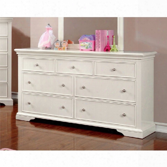 Furniture Of America Gillis 7 Drawer Dresser In White