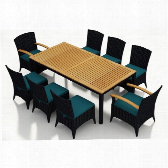 Harmonia Living Arbor 9 Piece Patio Dining Set In Spectrum Peacock