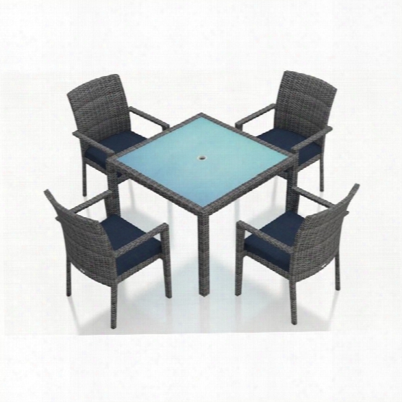 Harmonia Living District 5 Piece Square Patio Dining Set In Indigo