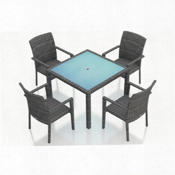 Harmonia Living District 5 Piece Square Patio Dining Set In Slate