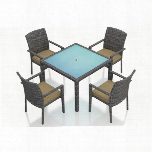 Harmonia Living District 5 Piece Square Patio Dining Set In Beige