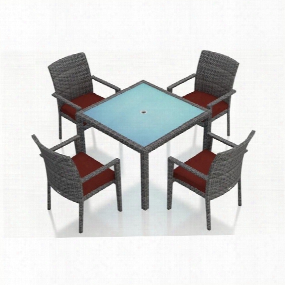 Harmonia Living District 5 Piece Square Patio Dining Set In Henna