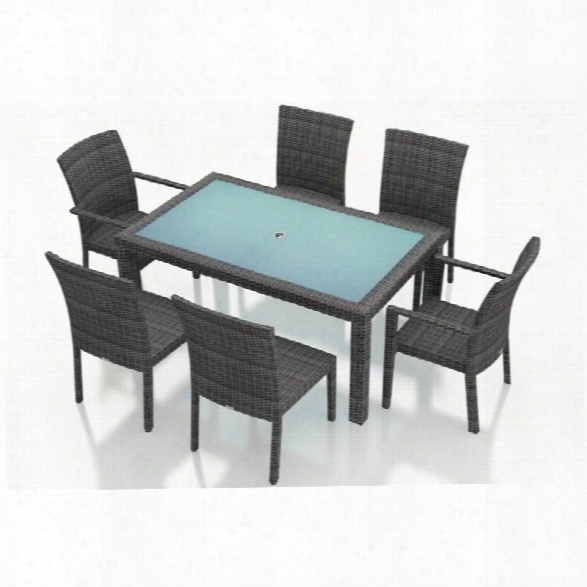 Harmonia Existing District 7 Piece Patio Dining Set In Textured Slate