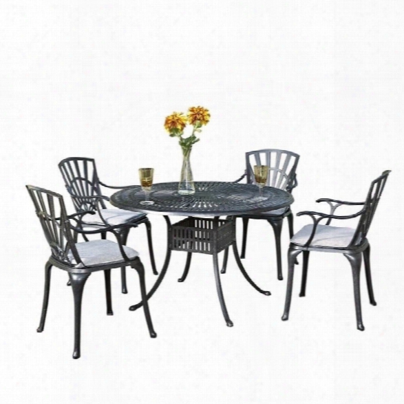 Home Styles Largo 5 Piece Patio Dining Set With Cushions In Charcoal