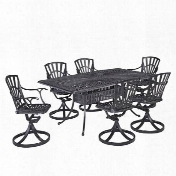 Home Styles Largo 7 Piece Patio Dining Set In Charcoal