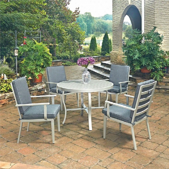 Home Styles South Beach 5 Piece 42.5 Round Patio Dining Set In Gray