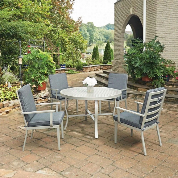 Home Styles South Beach 5 Piece 48 Round Patio Dining Set In Gray