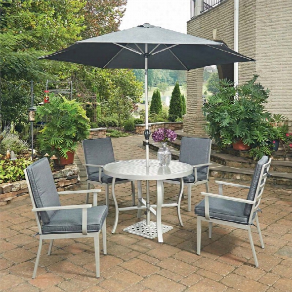 Home Styles South Beach 7 Piece 42.5 Round Patio Dining Set In Gray