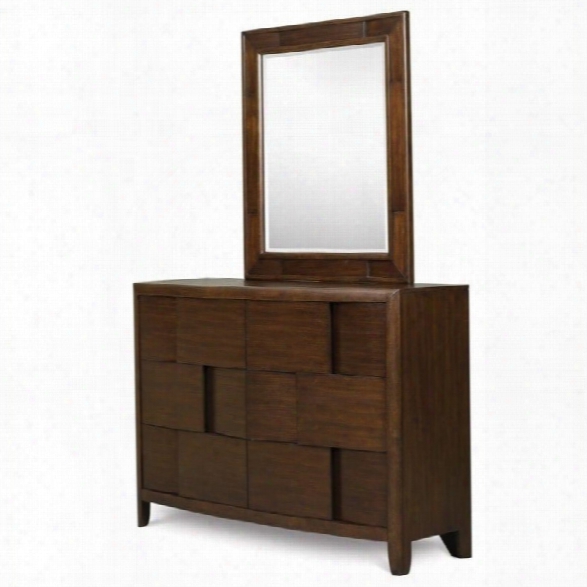 Magnussen Twilight 6 Drawer Dresser And Mirror Set In Chestnut