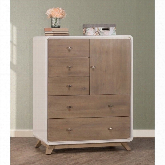 Ne Kids East End 5 Drawer Chest In White And Taupe