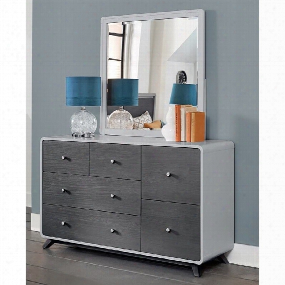 Ne Kids East End 6 Drawer Dresser With Mirror In Gray
