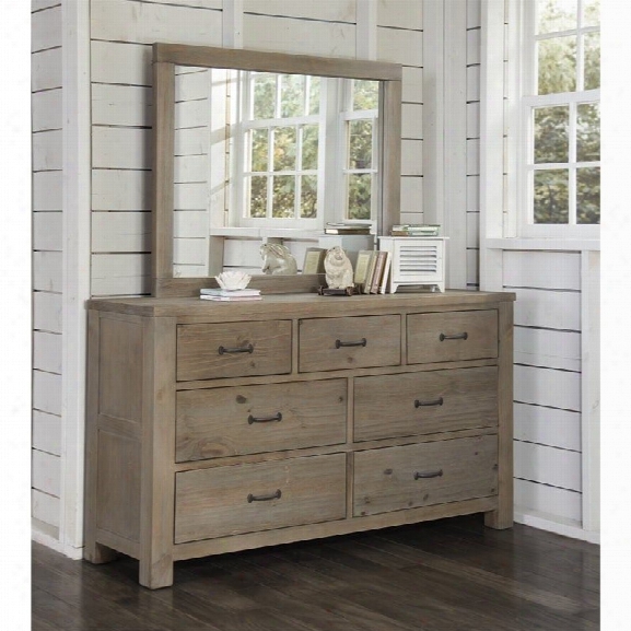 Ne Kids Highlands 7 Drawer Dresser With Mirror In Driftwood