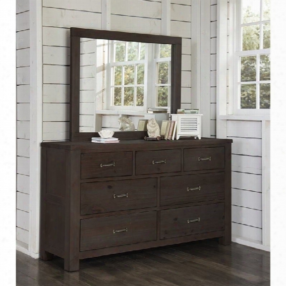 Ne Kids Highlands 7 Drawer Dresser With Mirror In Espresso