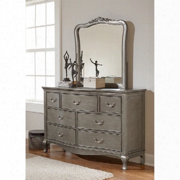 Ne Kids Kensington 7 Drawer Dresser With Mirror In Antique Silver