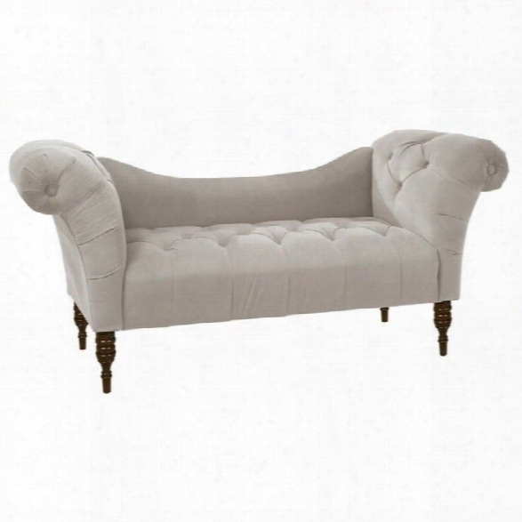 Skyline Furniture Tufted Chaise Lounge In Light Gray