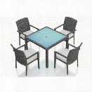 Harmonia Living District 5 Piece Square Patio Dining Set in Natural