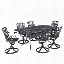 Home Styles Largo 7 Piece Patio Dining Set in Charcoal