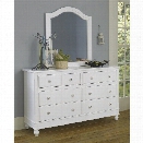 NE Kids Lake House 8 Drawer Dresser with Mirror in White