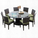 TKC Napa 60 9 Piece Wicker Patio Dining Set in Cilantro