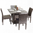 TKC Napa Square 5 Piece Wicker Patio Dining Set in Espresso