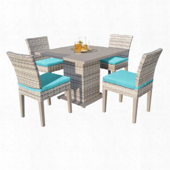 Tkc Fairmont 5 Piece 40 Square Patio Dining Set In Turquoise