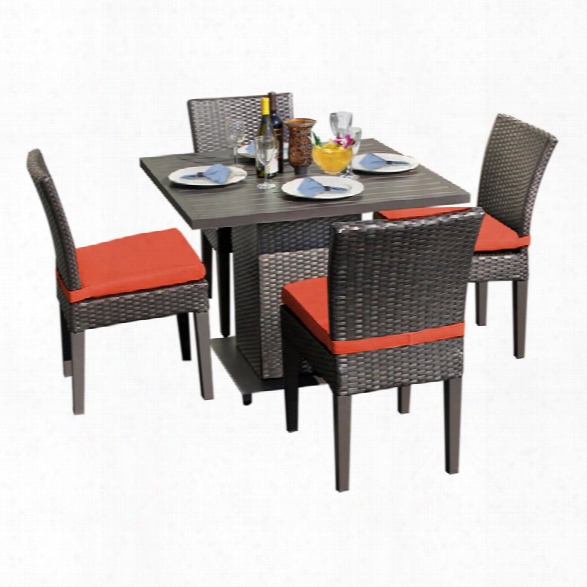 Tkc Napa 5 Piece 40 Square Patio Dining Set In Orange