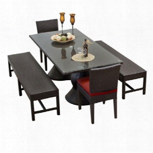 Tkc Naap 5 Piece Wicker Patio Dining Set In Terracotta