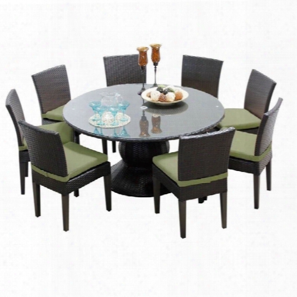 Tkc Napa 60 9 Piece Wicker Patio Dining Set In Cilantro