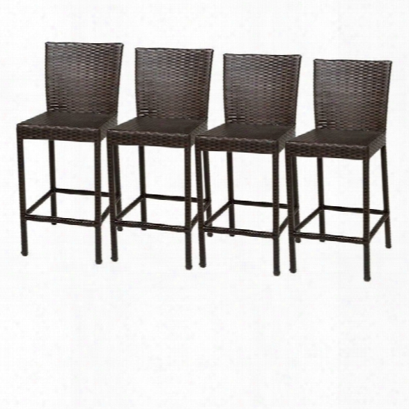 Tkc Napa Outdoor Wicker Bar Stools In Espresso (set Of 4)