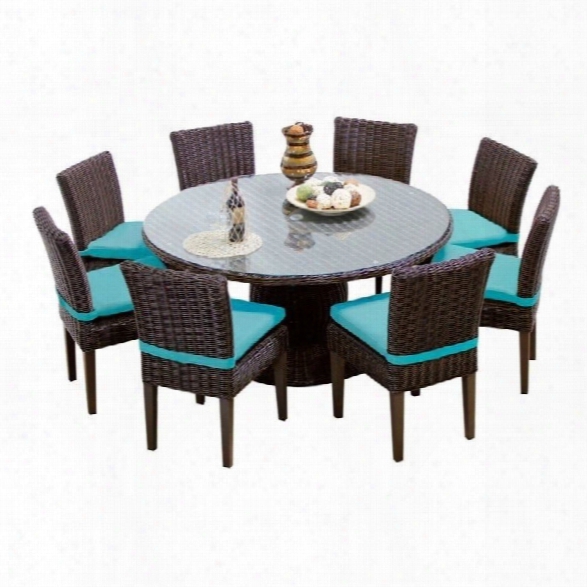 Tkc Venice 60 9 Piece Wicker Patio Dining Set In Aruba