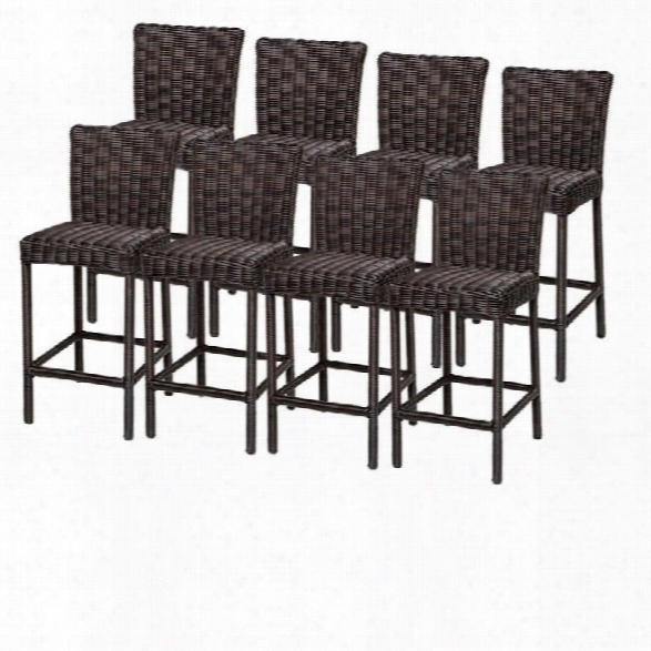 Tkc Venice Outdoor Wicker Bar Stools In Chestnut Brown (set Of 8)