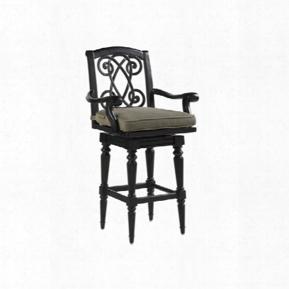 Tommy Bahama Kingstown Sedona Patio Swivel Bar Stool In Ebony