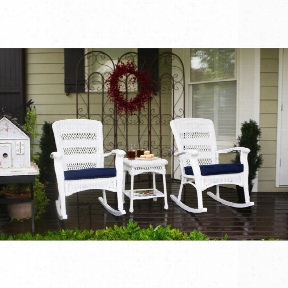 Tortuga Portside 3 Piece Plantation Patio Bistro Set In White