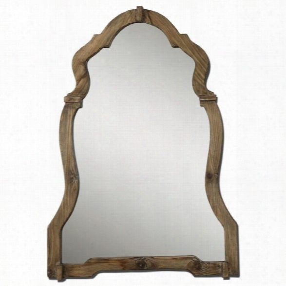 Uttermost Agustin Mirror In Light Walnut Stained Wood