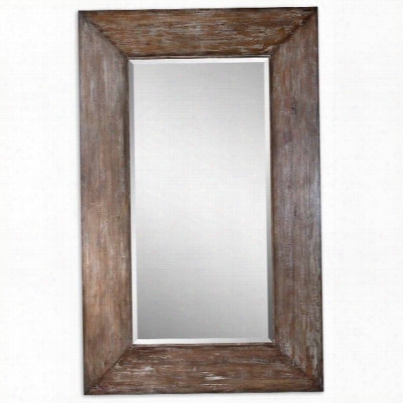 Uttermost Langford Antiqued Large Wood Mirror