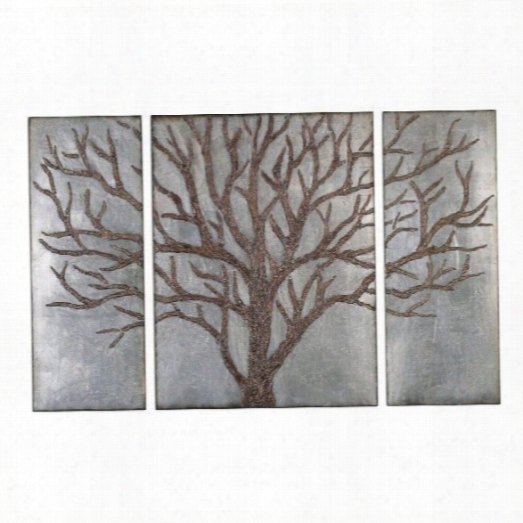 Uttermost Winter View Tree Wall Art In Rustic Brown Tree (set Of 3)